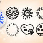 Paw Prints Dog Keychain SVG Clipart