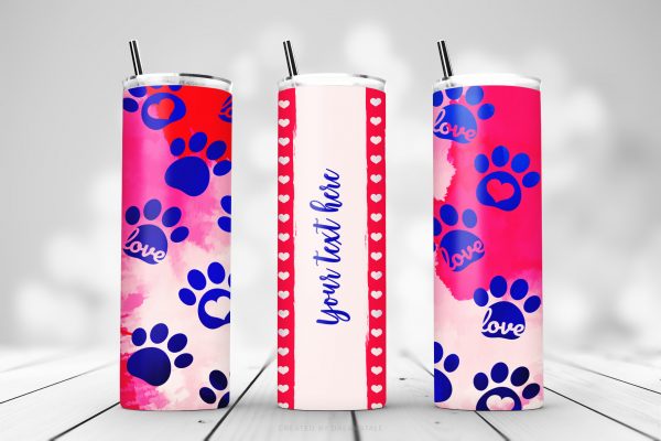 Watercolor Pet Paw Sublimation Tumbler Wraps Watercolor Pet Paw Sublimation Tumbler Wraps