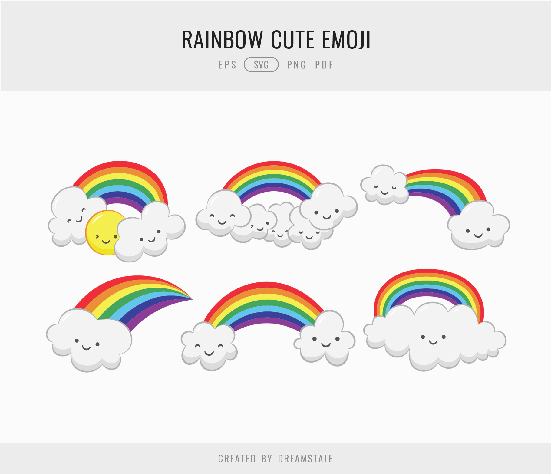 Rainbow & Clouds Emoji Clipart 4 svg+xml;charset=utf Rainbow & Clouds Emoji Clipart