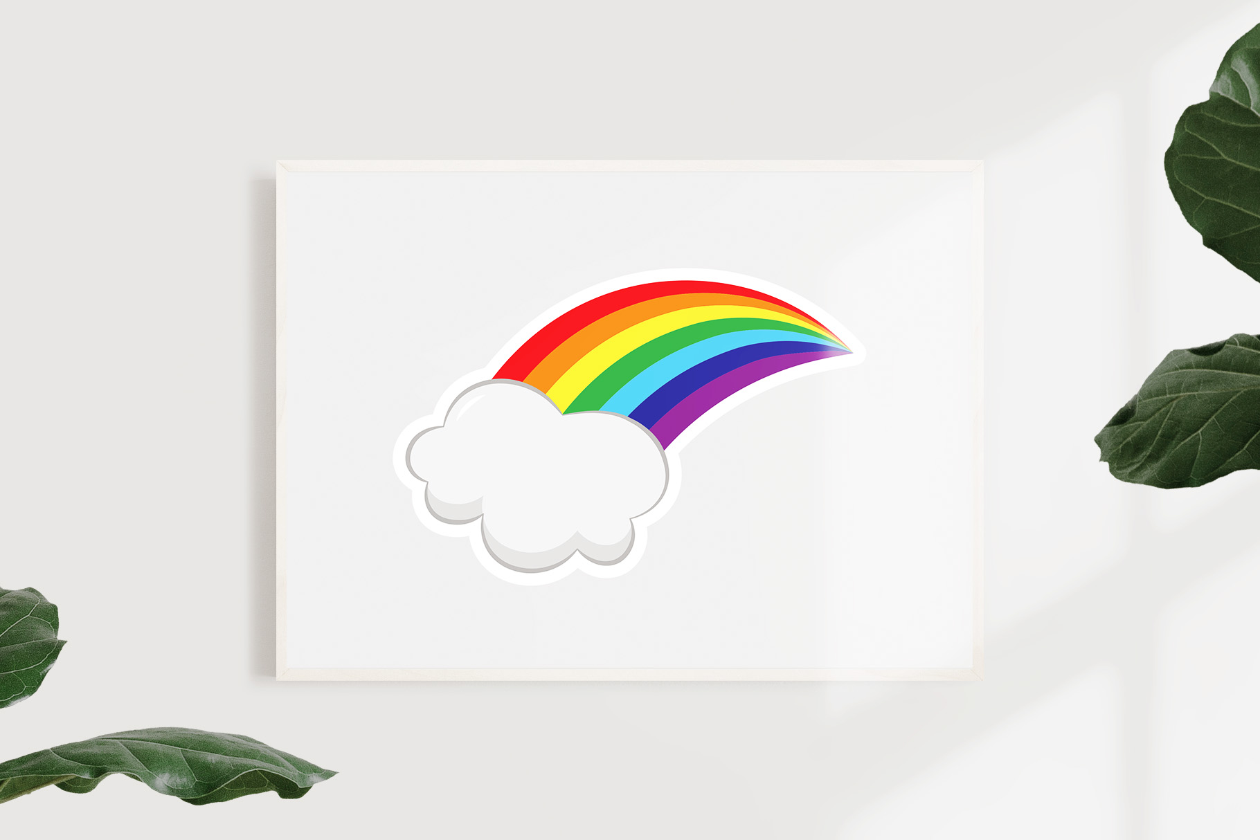 Rainbow & Cloud Stickers Clipart 3 svg+xml;charset=utf Rainbow & Cloud Stickers Clipart