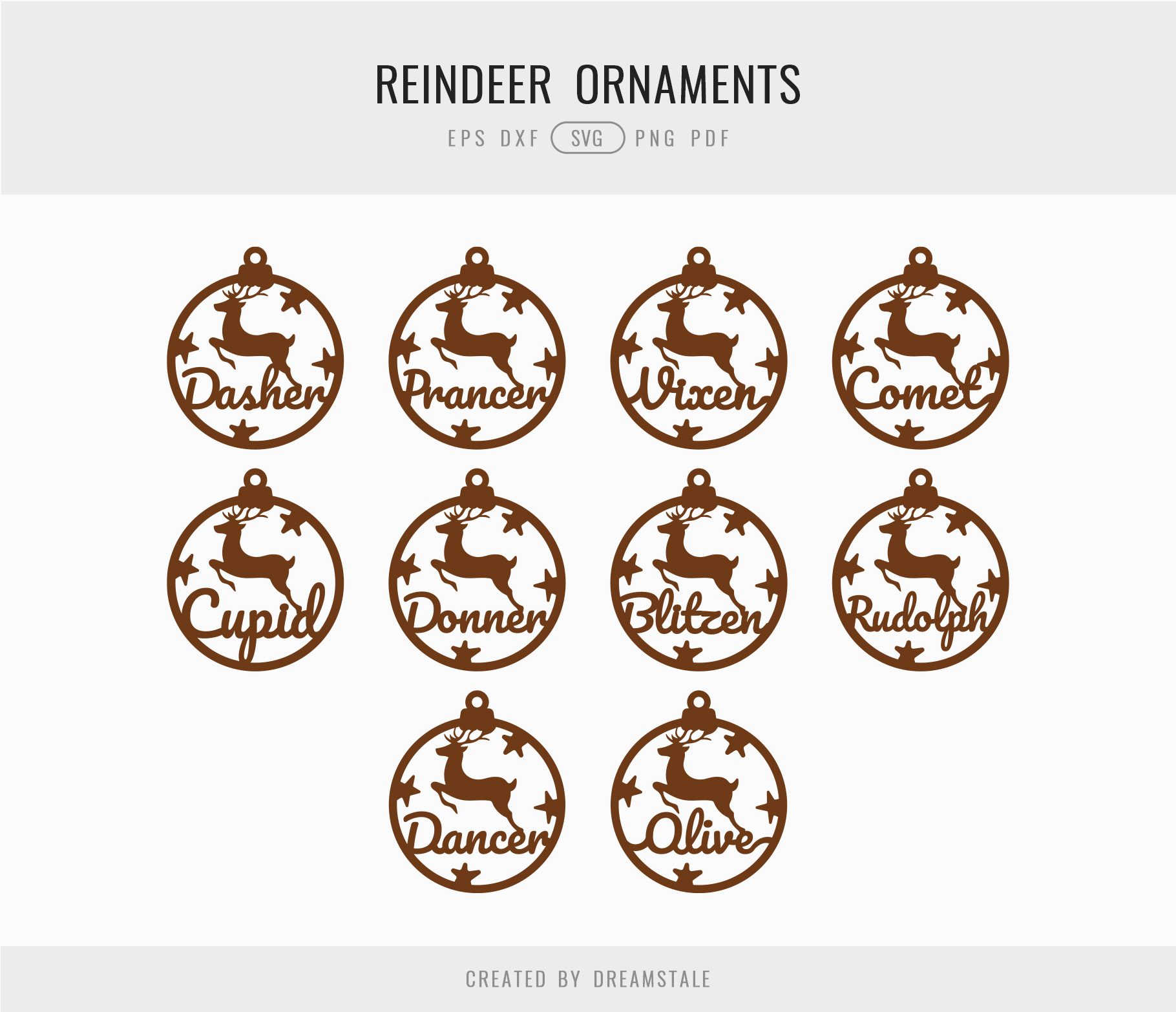 Santa Reindeer Ornaments Clipart 2 svg+xml;charset=utf Santa Reindeer Ornaments Clipart