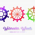 Ship Wheel Watercolor PNG Designs