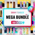 Skinny Tumbler Sublimation Mega Bundle - 20oz Skinny Tumbler Wraps Sublimation Mega Bundle