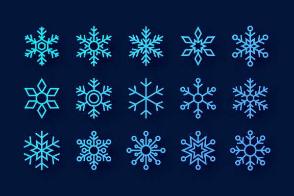 Snowflake Silhouettes Clipart 1