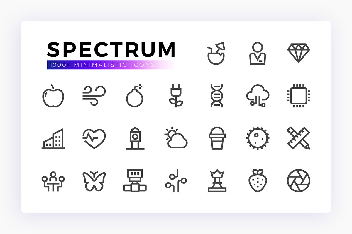 Spectrum 1.000+ Minimalistic Icons
