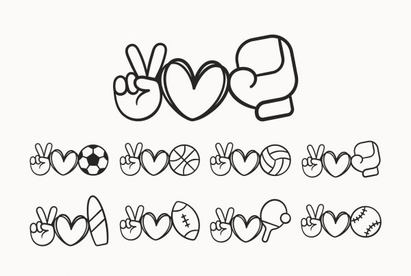 Sports Peace & Love SVG Clipart