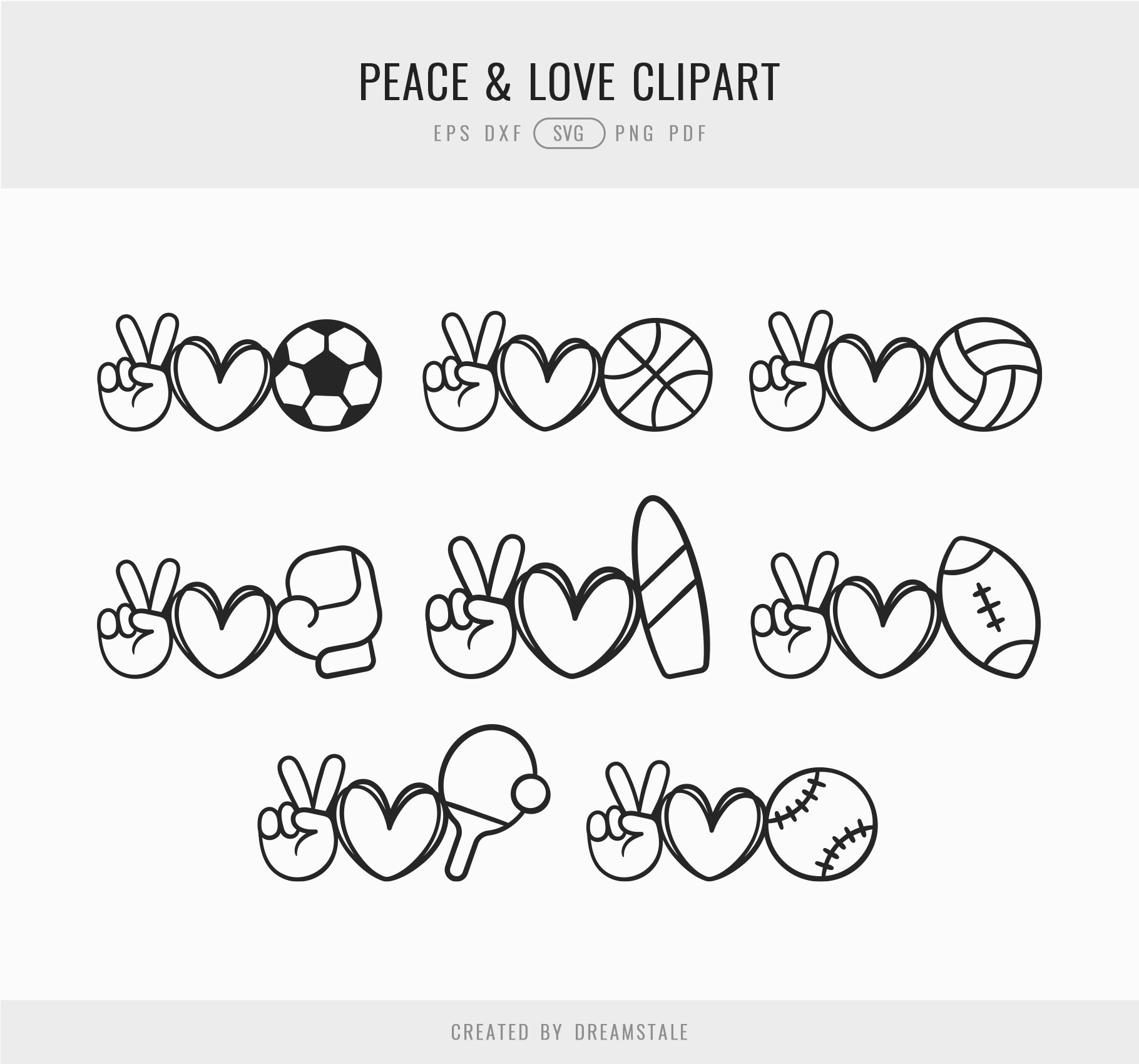 Sports Peace & Love SVG Clipart 4 svg+xml;charset=utf Sports Peace & Love SVG Clipart