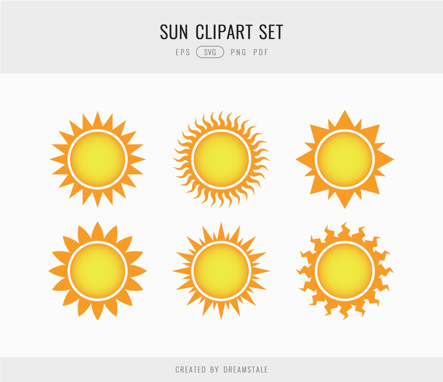 Bright Sun Clipart Set 4 svg+xml;charset=utf Bright Sun Clipart Set