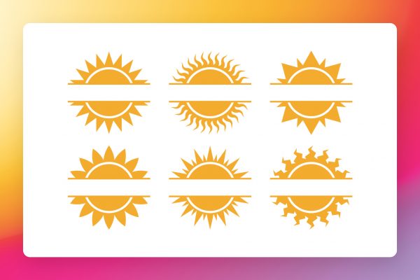 Sun Clipart Split Monograms Sun Clipart Split Monograms