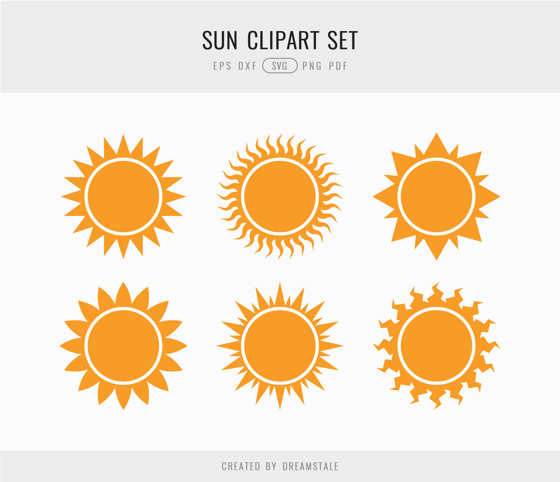 Sun SVG Clipart Set 4 svg+xml;charset=utf Sun SVG Clipart Set