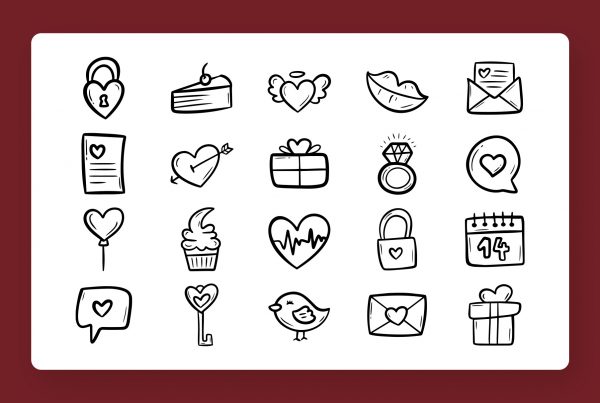 Valentines Day Doodles 1 Clipart Vector Graphics