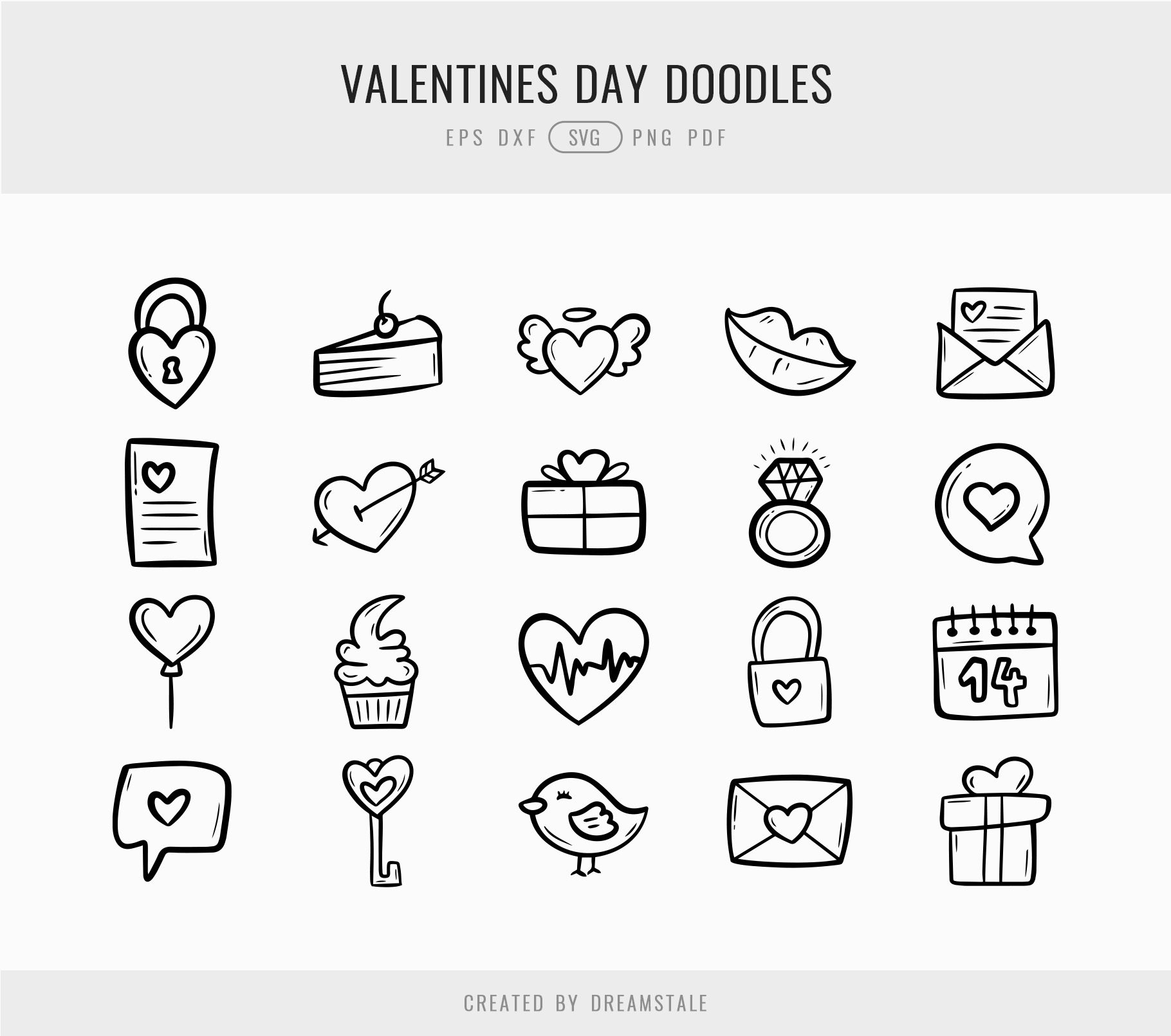 Valentine's Day Doodles SVG Clipart 4 svg+xml;charset=utf Valentine's Day Doodles SVG Clipart