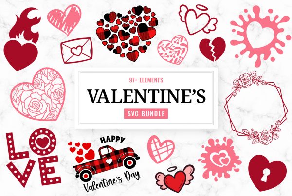 Valentine's Day SVG Clipart Bundle