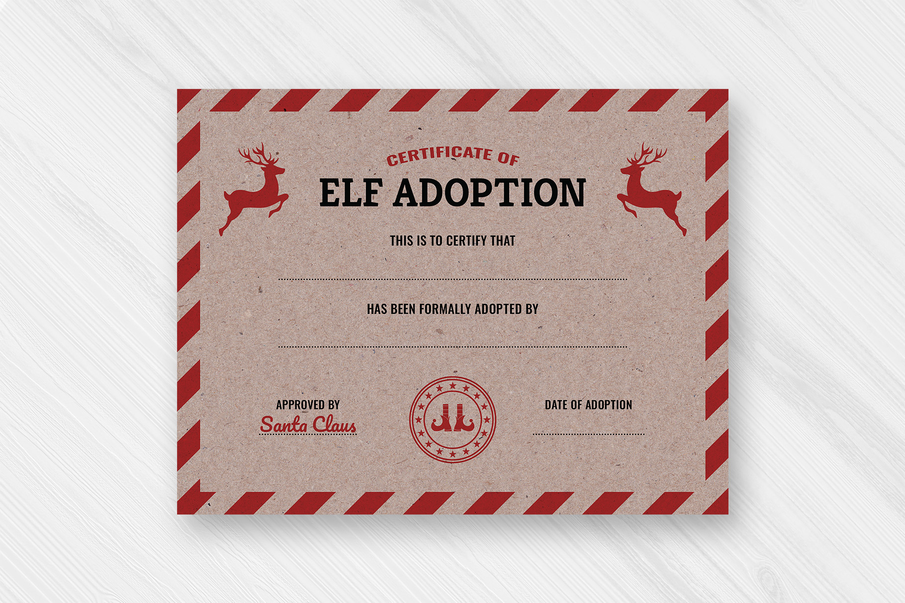 Vintage Elf Adoption Certificate 11x8.5 Printable Template 1 Vintage Elf Adoption Certificate 11x8.5 Printable Template