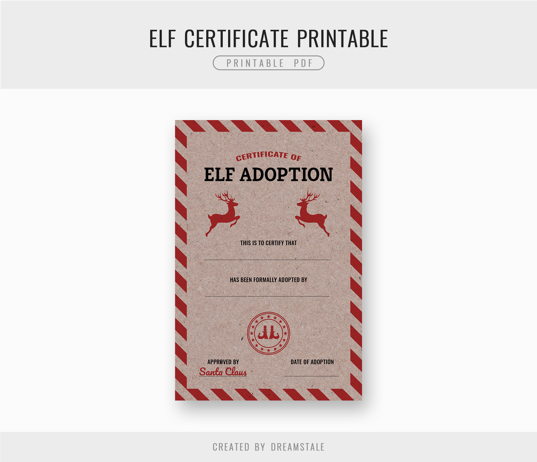 Elf Adoption Certificate 4x6 Printable Template 2 svg+xml;charset=utf Elf Adoption Certificate 4x6 Printable Template