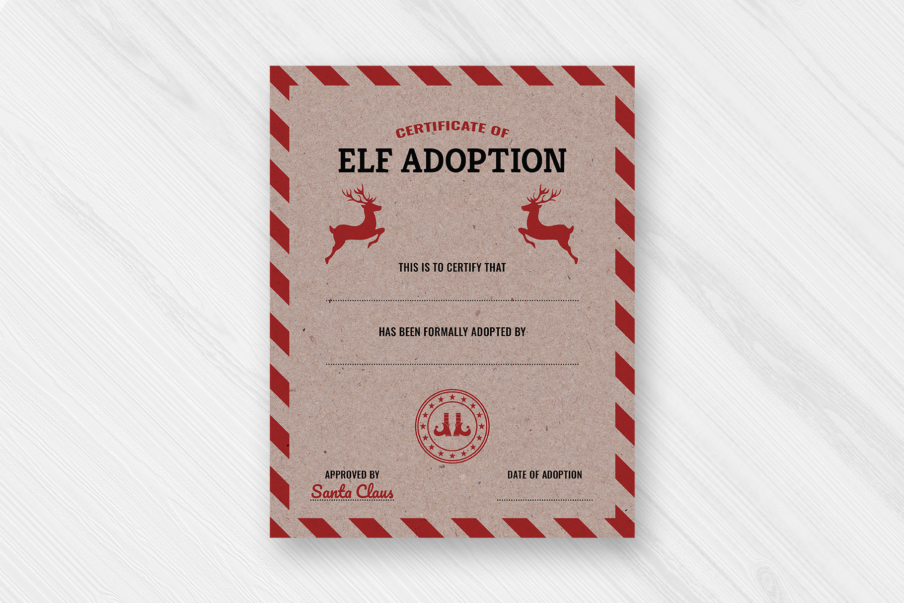 Elf Adoption Certificate 8.5x11 Printable Template 1 Elf Adoption Certificate 8.5x11 Printable Template