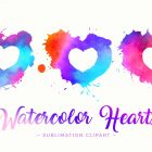 Watercolor Heart Splash PNG Designs