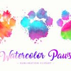 Watercolor Paw Print Splashes PNG Designs
