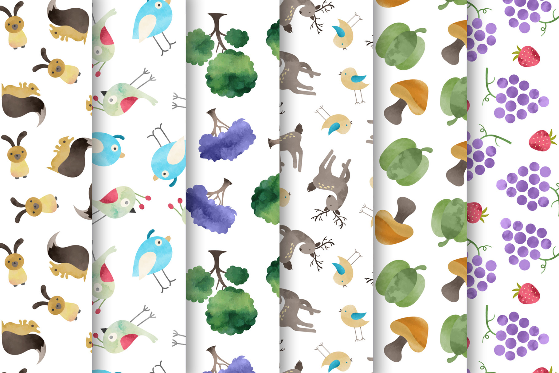 Watercolor Seamless Patterns for Illustrator 1 Watercolor Seamless Patterns for Illustrator