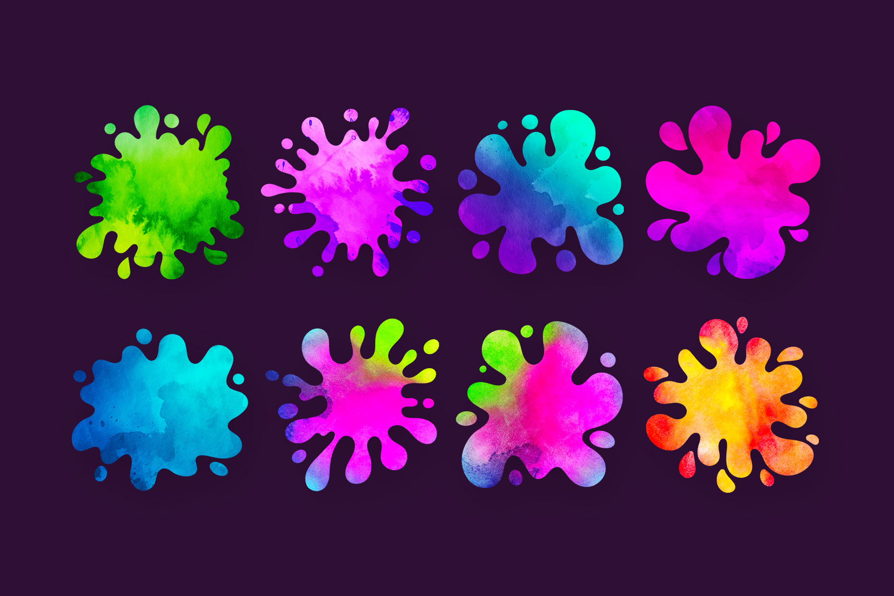 Watercolor Splashes PNG Clipart 1 Watercolor Splashes PNG Clipart