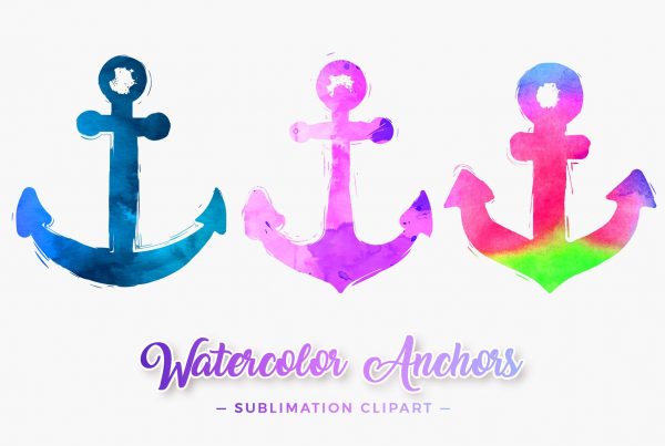 Watercolor Ship Anchor PNG Designs