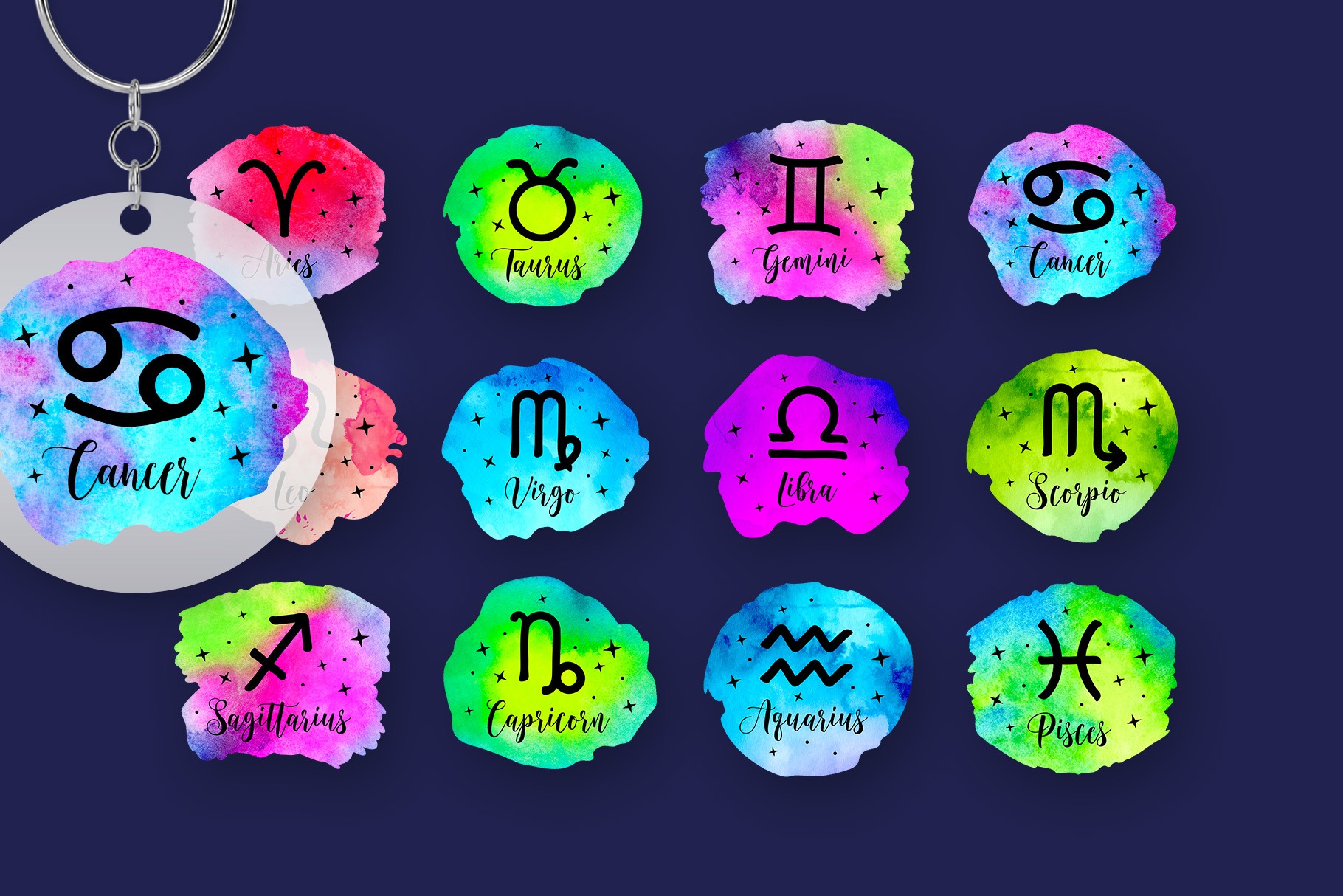 Watercolor Zodiac Signs PNG Clipart 1 Watercolor Horoscope Zodiac Signs PNG Clipart