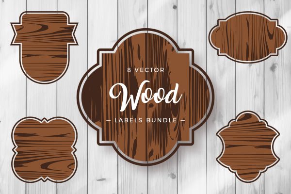 Wood Vector Badges & Frames Clipart Wood Vector Badges & Frames Clipart