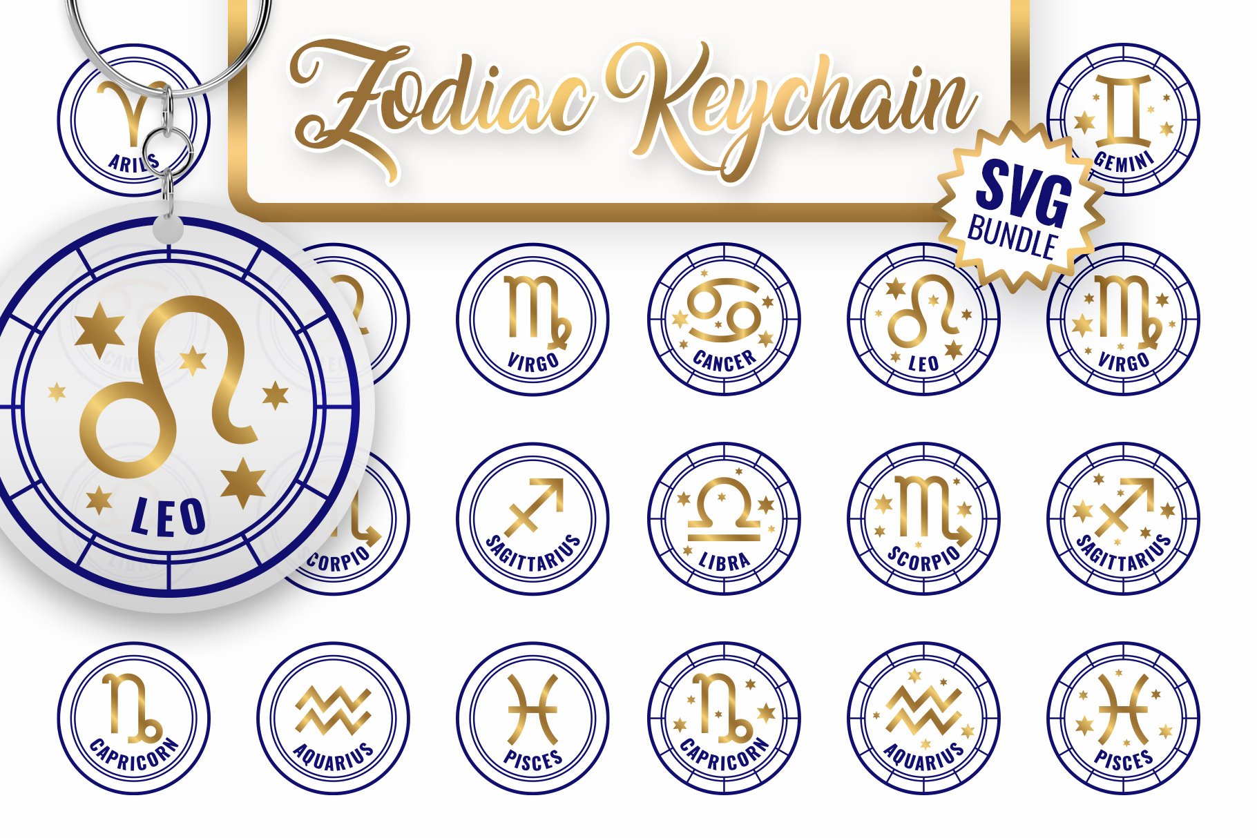 Zodiac Signs Keychain Designs 1 Zodiac Signs Keychain Designs