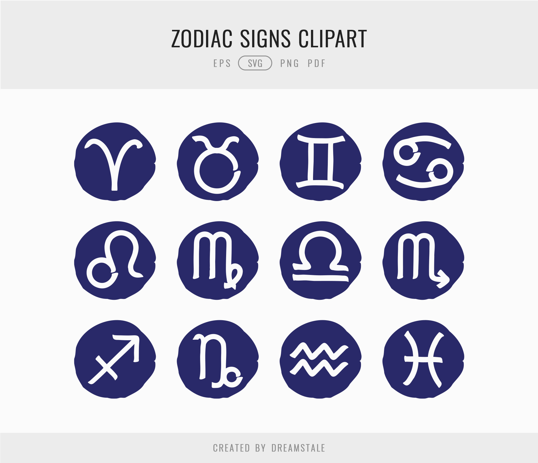 Hand Drawn Zodiac Signs SVG Clipart 4 svg+xml;charset=utf Hand Drawn Zodiac Signs SVG Clipart