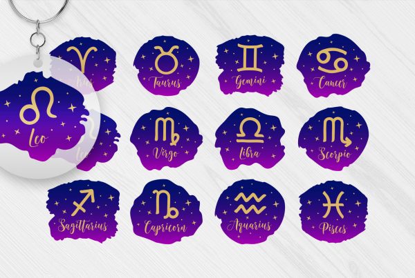 Gradient Horoscope Zodiac Signs SVG Clipart