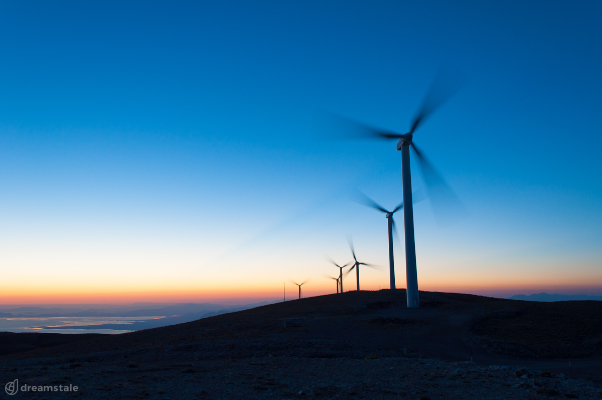 Wind Turbines Generate Energy Power Stock Photo
