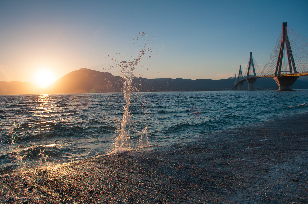 Suspension Bridge & Sea Waves Stock Photo 1 Suspension Bridge & Sea Waves Stock Photo