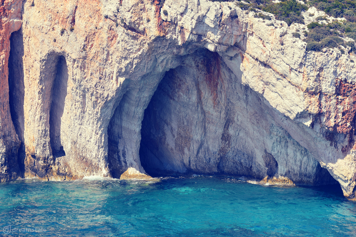 Blue Caves & Sea Rocks on Zakynthos Island Stock Photo