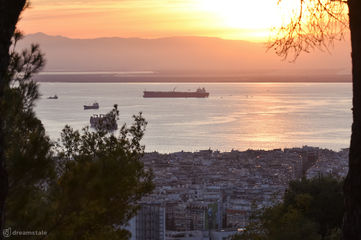 Top View of Thessaloniki City Stock Photo