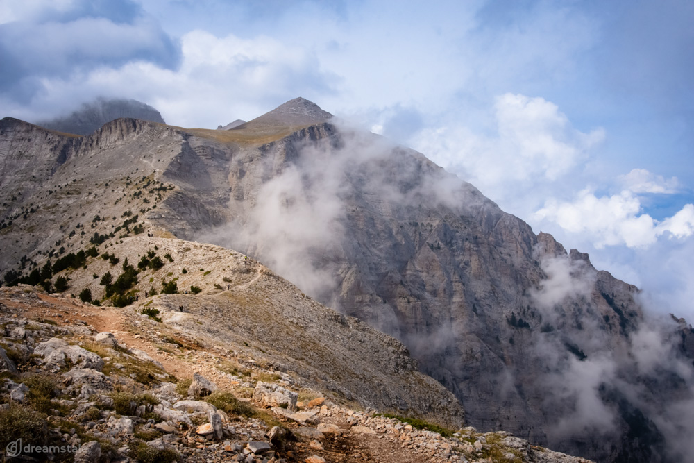 Climbing Mount Olympus Landscape Stock Photo