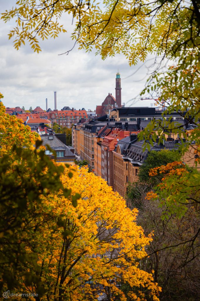 Autumn Panoramic View of Stockholm City Stock Photo