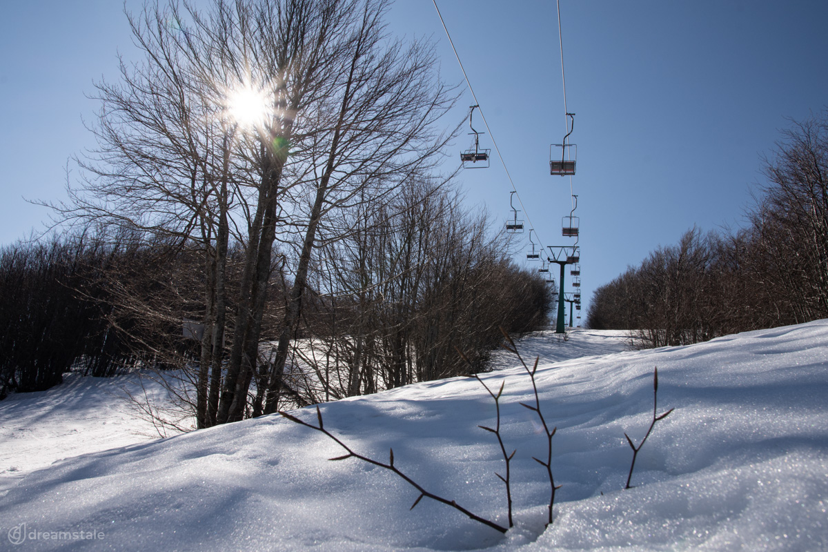 Cable Car & Sun Rays Winter Stock Photo 1 Cable Car & Sun Rays Winter Stock Photo