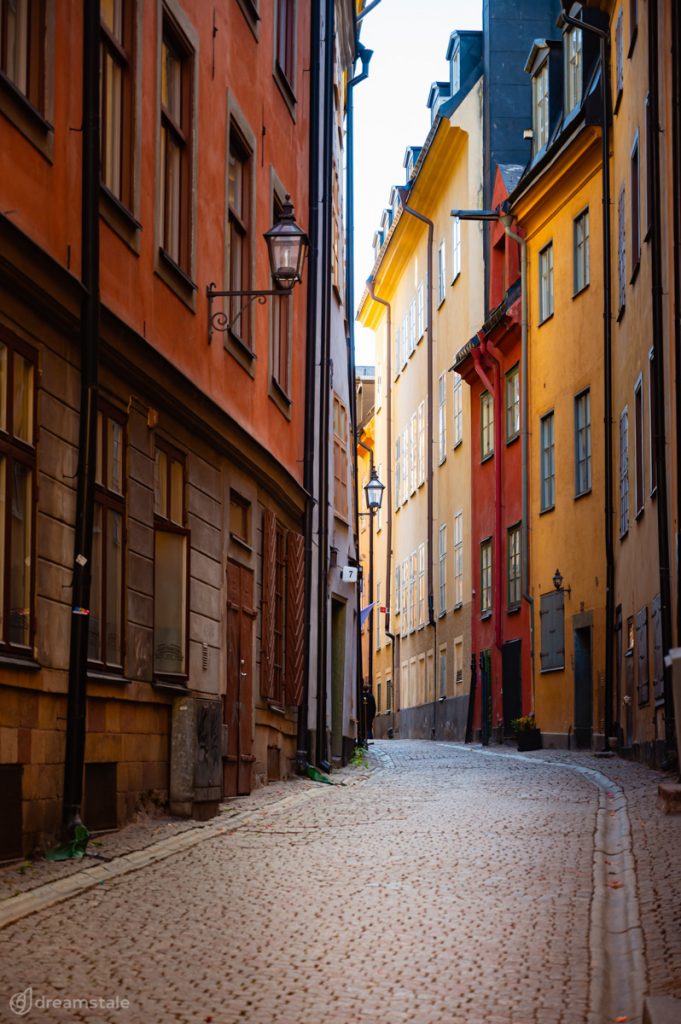 Old Town Buildings in Stockholm City Stock Photo
